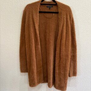 Banana Republic Fuzzy Open-Front Cardigan Sweater | Rust Caramel Brown | Size Sm